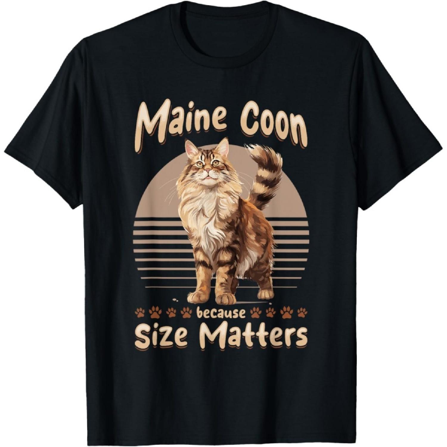 Maine Coon Cat Breed Pet - Maine Coon Because size Matters T-Shirt for Men Women Kids S