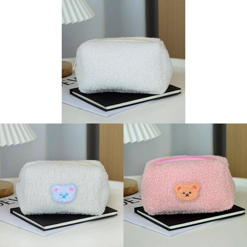 Astuccio in Peluche di Grande Capacità Stile Coreano con Design a Orsetto per Studenti e Ragazze