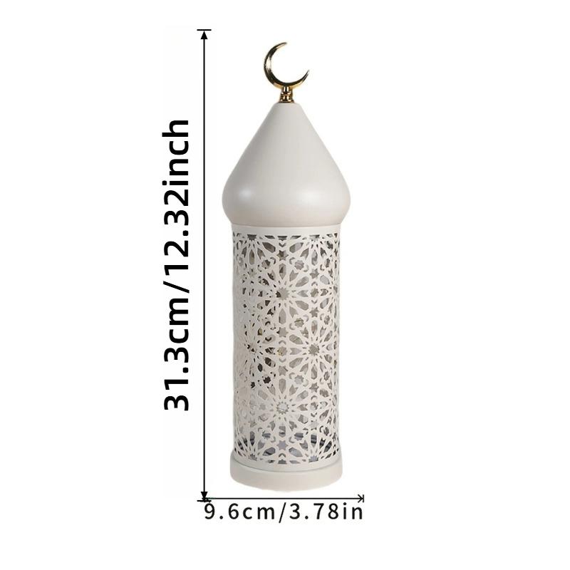 LED Decorative Atmosphere Lamp Anti-Scratch Ramadan Metal Ornaments Lamp Battery Powered Candle Holder Tea Light for Home Decor