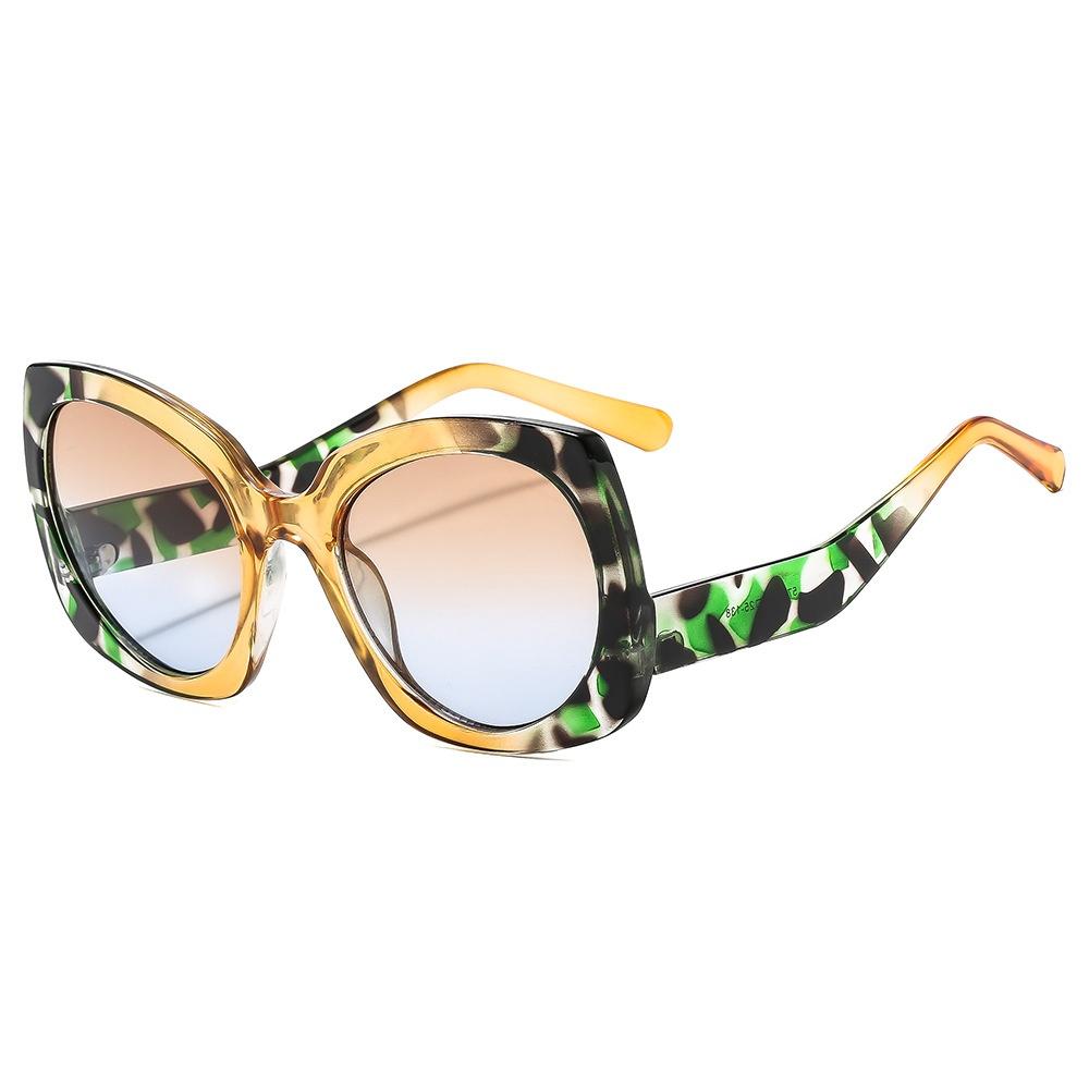 New Fashion Color Matching Casual Comfortable Trend Women Sunglasses Gradient Cat Eye Large Frame Personality Men Glasses Uv400 as  picture