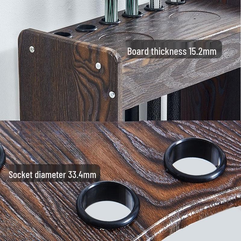 Solid Wood Cabinet Billiard Cue Rack