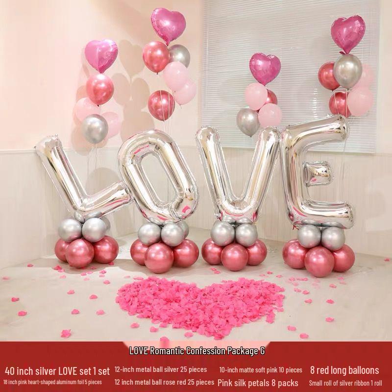 Romantic LOVE Balloon Set for Proposal, Birthday, or Wedding Room Decoration