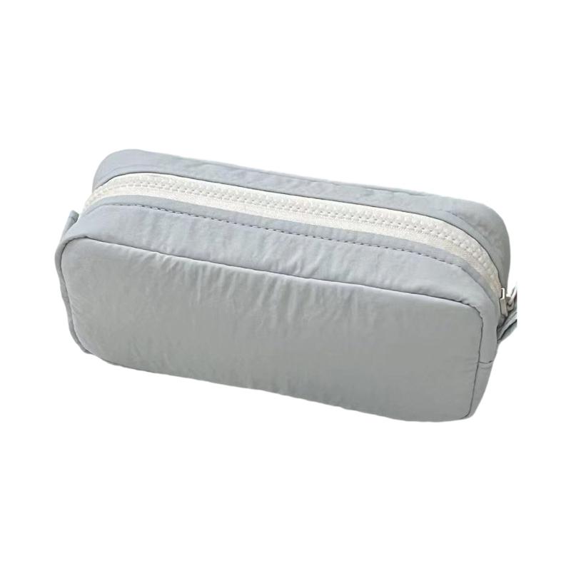 Стильный минималистичный тканевый пенал с большим отделением Школьные необходимые аксессуары для организации письменных принадлежностей синий