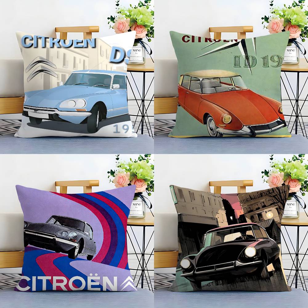 Cool C-Citroen Classic Pillow Case Plush Fabric Soft Double Sided Print Sofa Cushion Cover Throw Pillow Covers