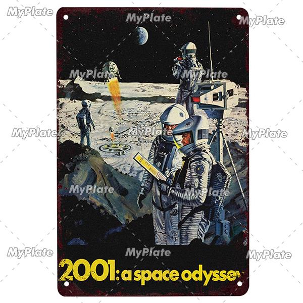Science Fiction Film Poster Metall Zeichen Vintage Plaque Zinn Zeichen Platte Wand-dekor Für Club Mann Cave Kunst Malerei film