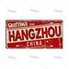 Artisian INDIA CHINA INDONESIAN License Plate Landmark State Metal Sign City Decorative Plaque Wall Decor Garage Bar Pub Club