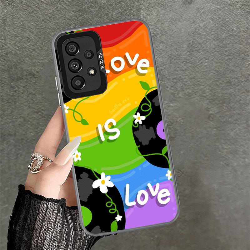 LGBT Rainbow Love Is Love Shockproof Phone Case for Samsung A17 A16 A15 A14 A37 A57 A36 A56 A26 A35 A55 A25 A34 A54 A24 A13 A23