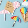 Cute Rainbow Umbrella Balloon Fridge Magnet with Bendable Hook Magnetic Sticker for Message Creative Resin Refrigerator Magnet Wall Decoration for