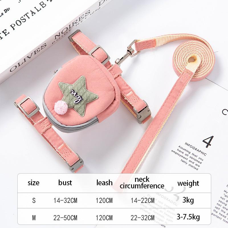

Adjustable Dog Harness Backpack with Leash Anti Escape Vest for Small Medium Dogs Outdoor Walking Hiking Running Camping Gear M