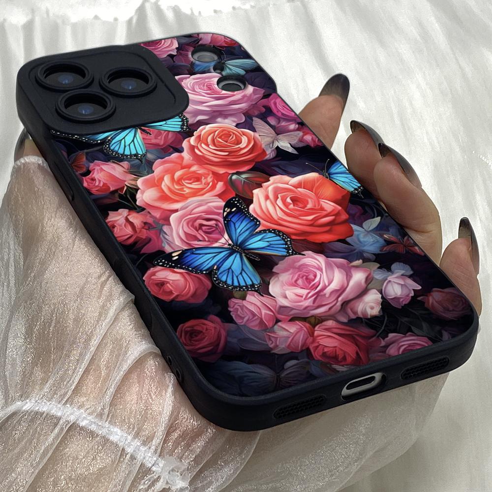 M298 Butterfly flower art Angel Eyes Soft Phone Cases for iPhone Samsung Galaxy Xiaomi Rdemi Huawei Honor Infinix Realme OPPO vivo All Model TPU Case