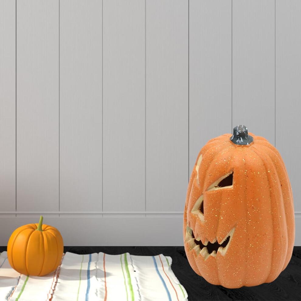 HBASD Halloween LED Pumpkin Lantern,Novelty Flash Pumpkin Lantern Lamp Toy for Home Party Supplies Room Decoration Props (F)