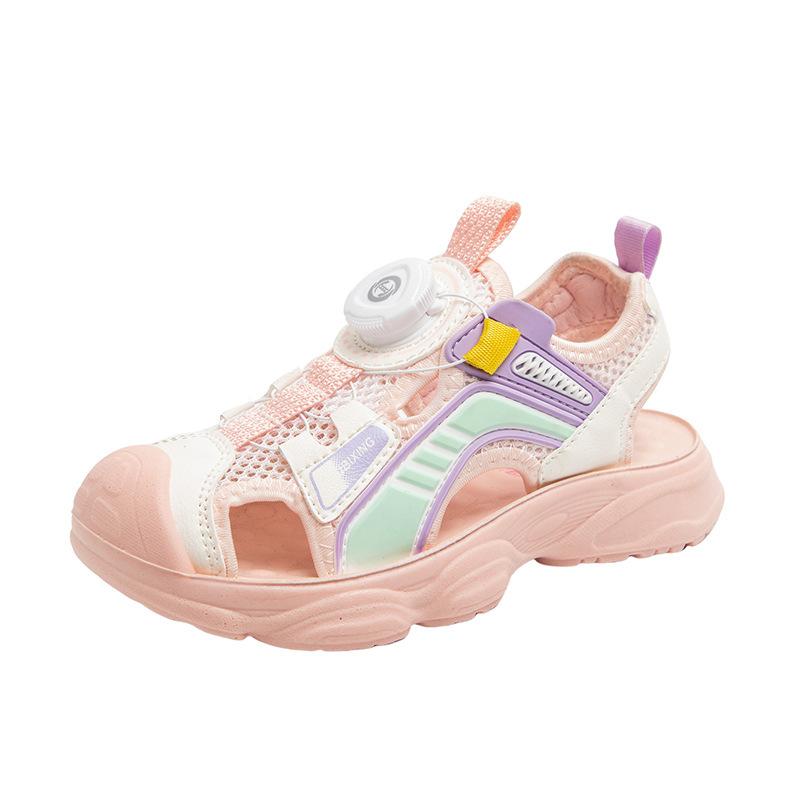 

Девочки Босоножки Баотоу 2025 Лето Новые Мальчики Спортивные Сандалии Дышащие Мягкая Подошва Пляжная Обувь Детские Сандалии Тренд 26-31 yards, 6 pairs in one hand розовый