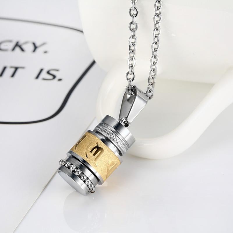 Sanskrit Six-character Mantra Pendant Religious Buddhism Protective Jewelry Shurangama Mantra for Titanium Steel Pendant