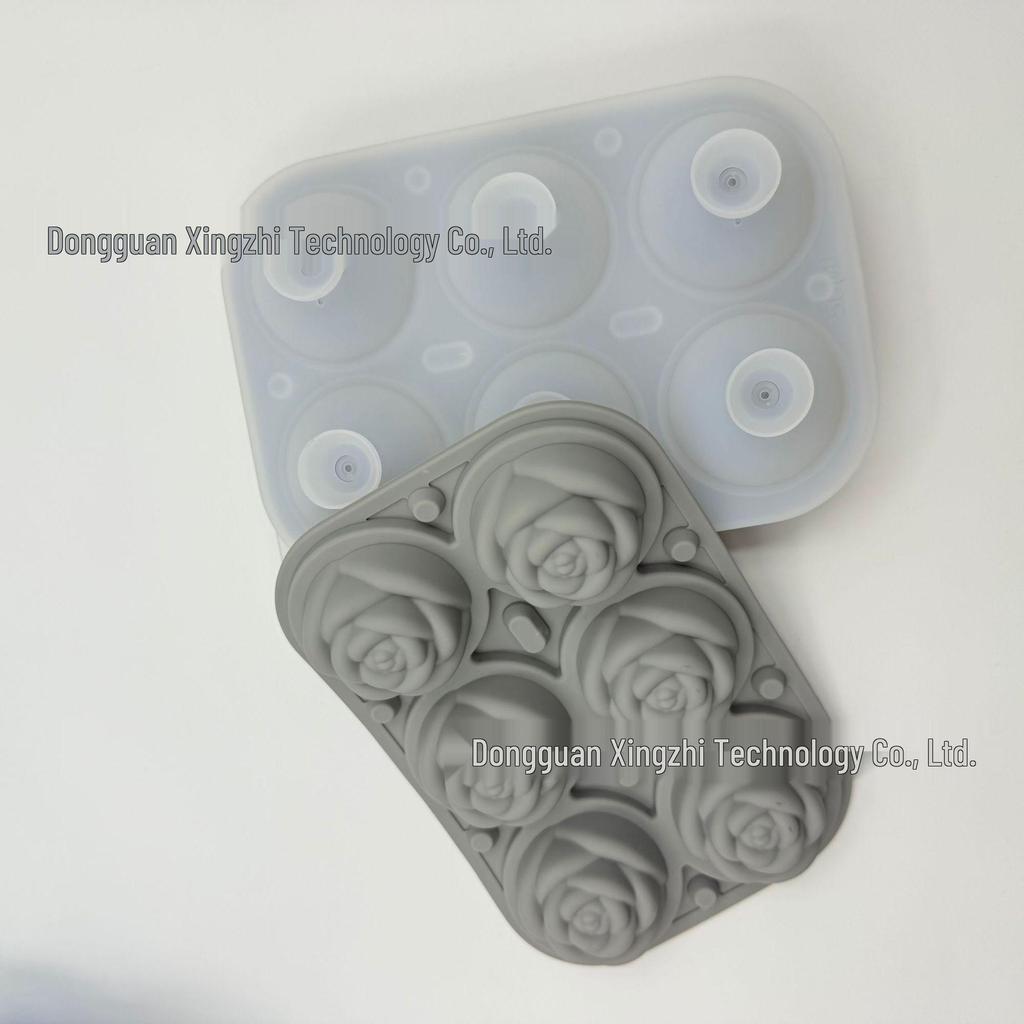 6-Cavity Rose Ice Cube Tray - Leak-Proof Silicone Mold for DIY Whiskey Ice Cubes
