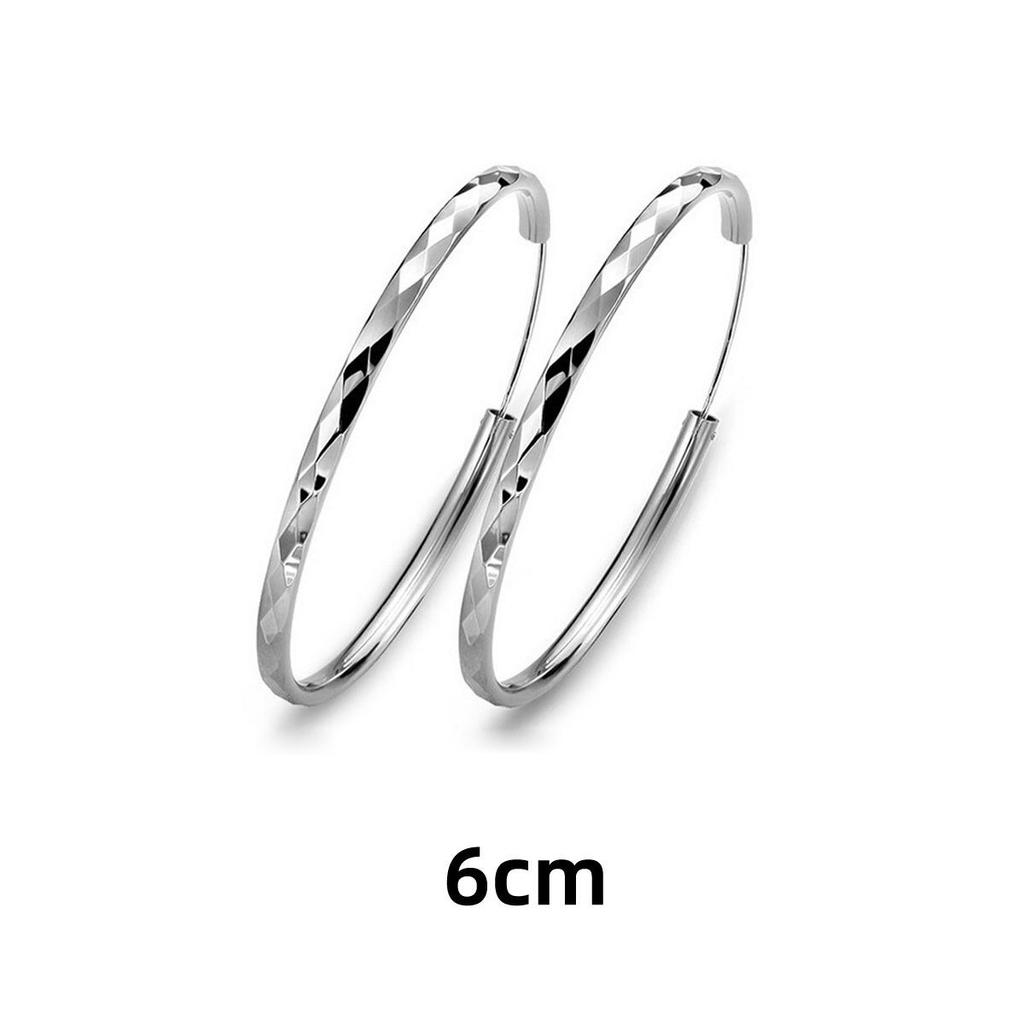 Ohrringe im europäischen und amerikanischen Stil mit großen Kreolen, Diamantmuster und koreanischer Girlgroup-Mode