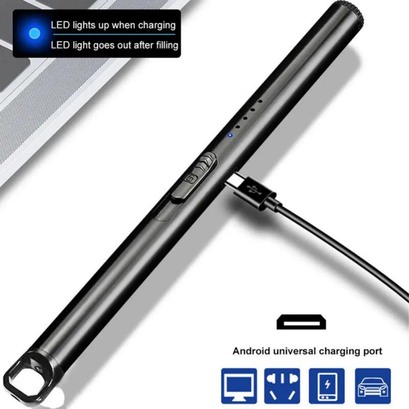 Brichete electrice cu arc Brichetă metalică de bucătărie Plită cu gaz Aprindere rezistentă la vânt Lumânare Gadget electronic cu plasmă reîncărcabilă prin USB în aer liber