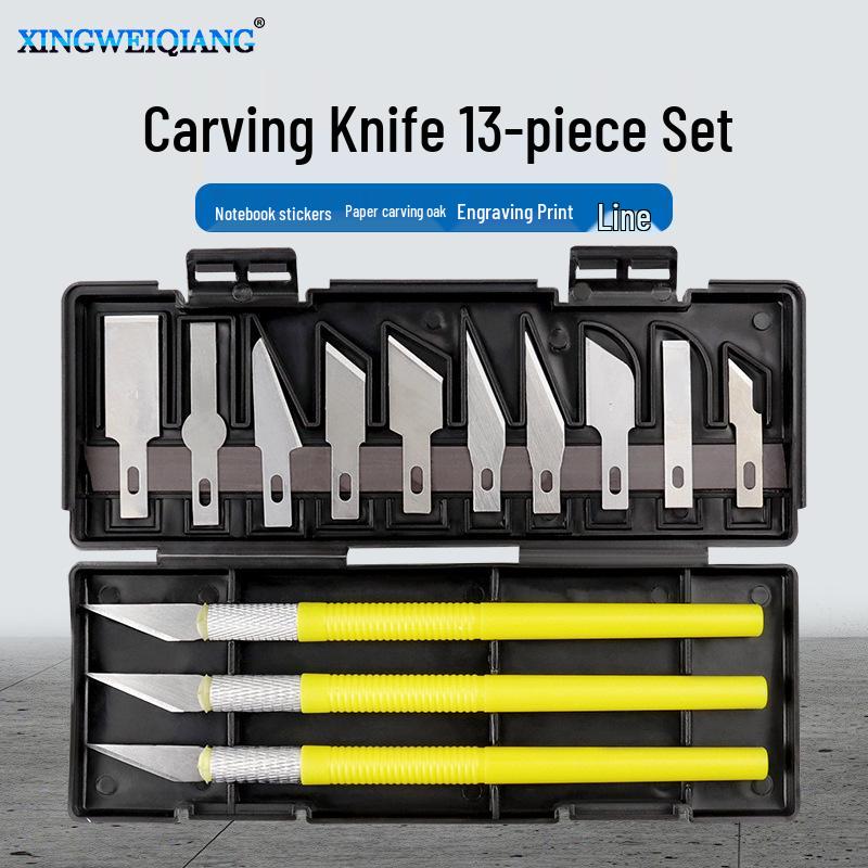 13-Piece Colored Carving Knife Set: Precision Tools for Paper, Journal, and Eraser Carving