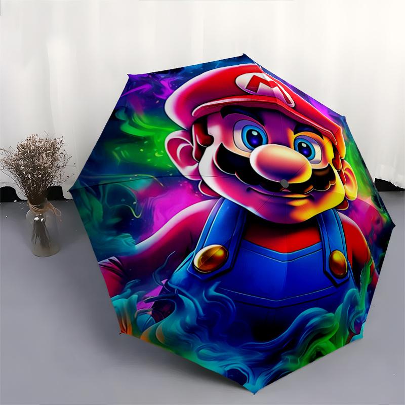 1pc Colorful Super Mario Automatic Opening and Closing Folding - A Good Choice for Gifts, Fashionable and Convenient Umbrella With Cute Cartoon Charac