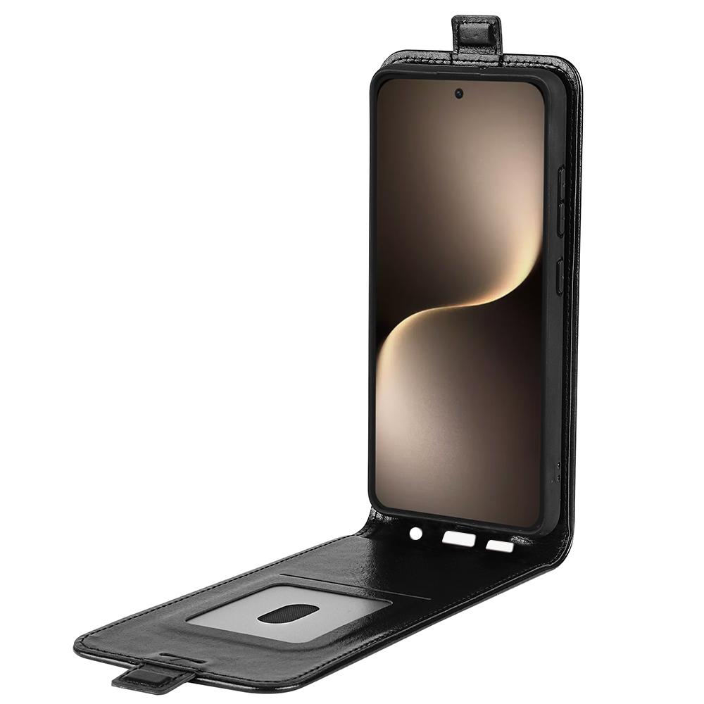 

For Honor Magic7 5G Case with Card Slots Vertical Flip Leather Phone Cover Brown