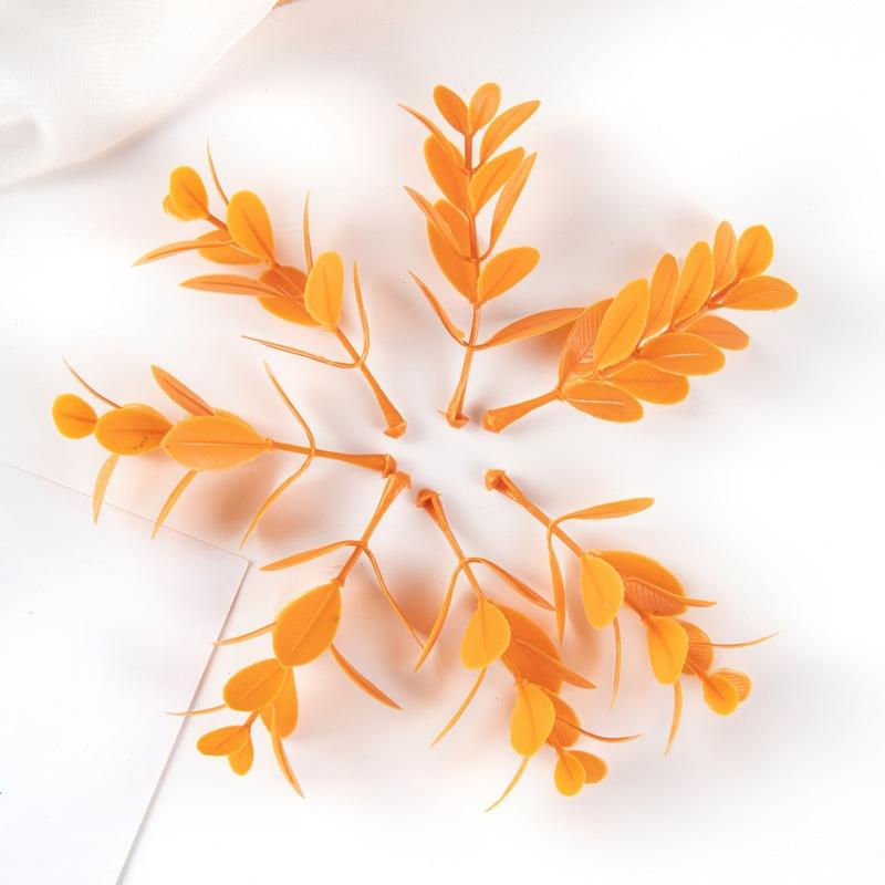 30/50PCS Artificial Plants Leaf Wedding Party Home Decor DIY Wreath Cake Candy Box Accessories Autumn Christmas Decoration