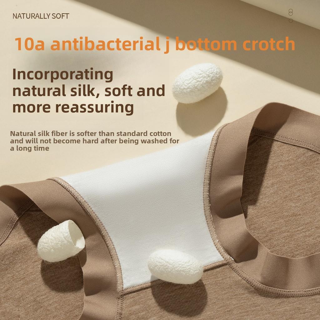 Plus Size Women's Autumn and Winter Thickened Color Cotton Wool High Waist Hip and Belly Extended Crotch Triangle Briefs