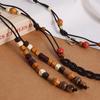 Boho Style Mixed Color Wood Beads Genuine Leather Braided Texture Ethnic Style Handmade Women's Belt Casual Vacation Style Waist Rope