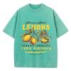 Summer Fresh Lemons Prints Washed T-Shirts Womens Cotton Oversized O-Neck Tops Street Vintage Short Sleeve Casual Woman Clothes
