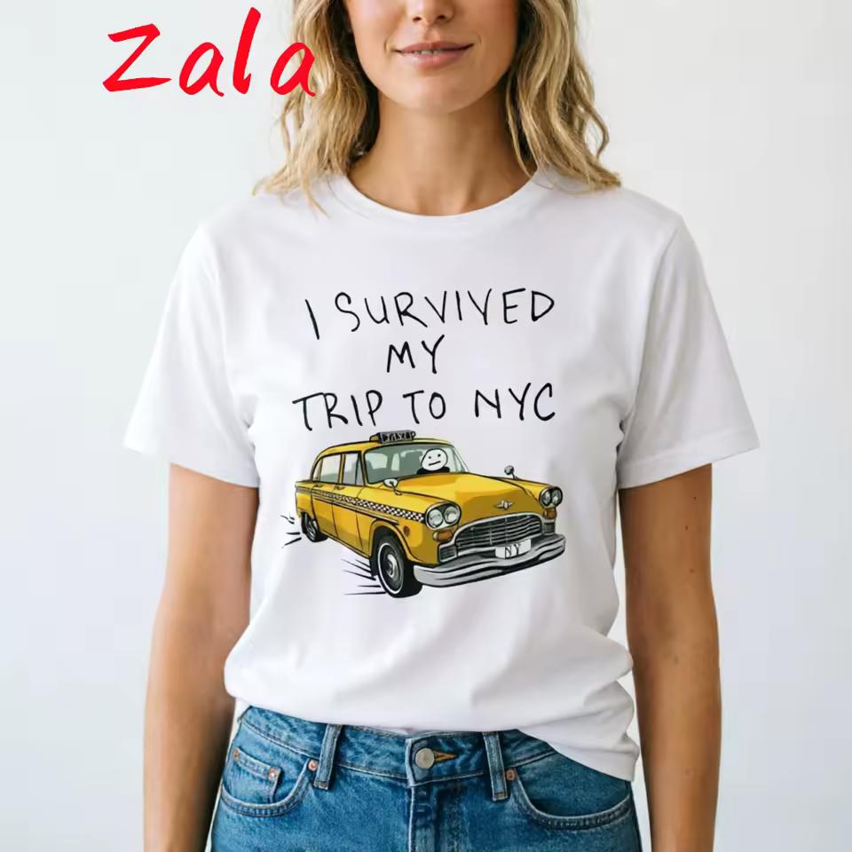I Survived My Trip To NYC Printed Women's T-shirt Casual Streetwear Unisex Men T shirt Tom Holland Same Women's Clothing Tees