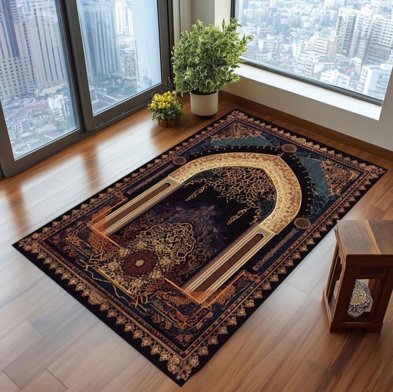 

Living Room Carpet Persian Theme Floor Mat Slip-resistant Easy Clean Ethnic Art Lovers Artistic Atmosphere Decorative Decor Rug 40X60cm