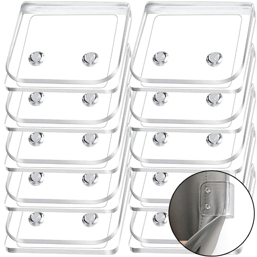 10 Pcs/Bag Waterproof Curtain Fixing Device Self-adhesive Toilet Curtain Rings Clip  Indoor Showers
