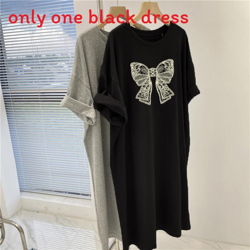 Summer Cartoon Pattern T Shirt Dress With Relaxed Fit For Casual Women