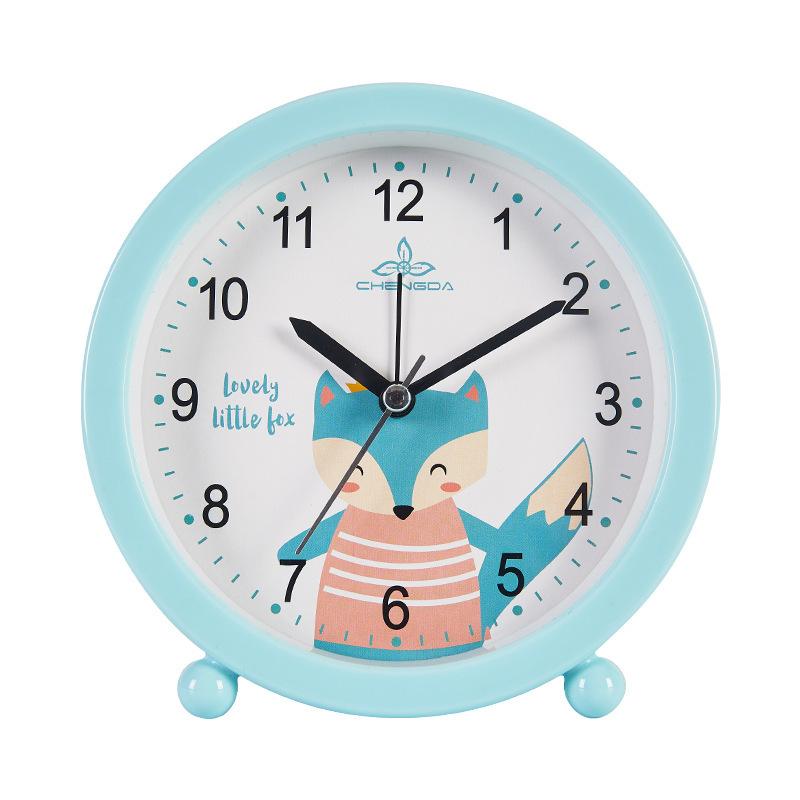 Candy color cartoon alarm clock student dormitory small alarm clock cartoon clock face bedside clock gift clock mute scan G59