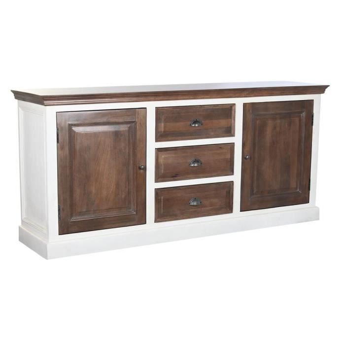 Buffet - 180x46x83 cm - Bois de manguier - 3 tiroirs - 2 portes