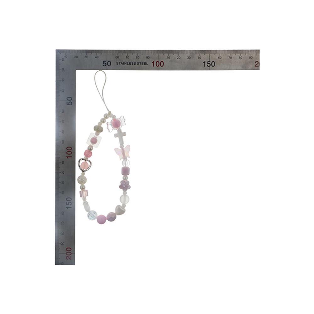 Lovely Sweet Cool Y2k Phone Lanyard Pink Pearl Heart Star Cellphone Strap Bear Buttfly Style Cool Girl Phone Chain Female