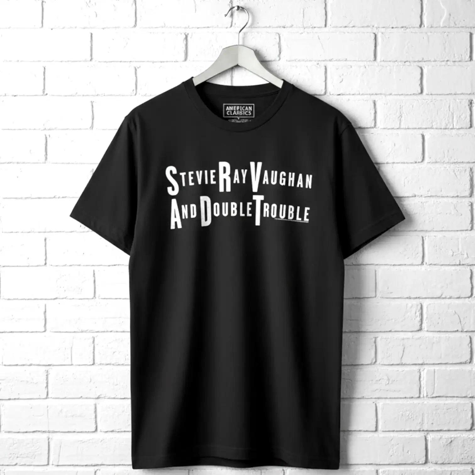 Stevie Ray Vaughan and Double Trouble Logo Men s T Shirt L