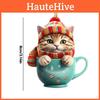 Мультяшный Милый Чайная Чашка Кошачий Узор Акриловая Подвеска для Украшения Рождественской Елки