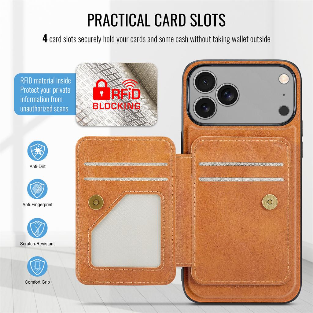 Detachable Card Slot Wallet for Magsafe Magnetic Leather Phone Case for IPhone 17 Air 16 15 14 Plus 13 12 11 Pro Max Cover