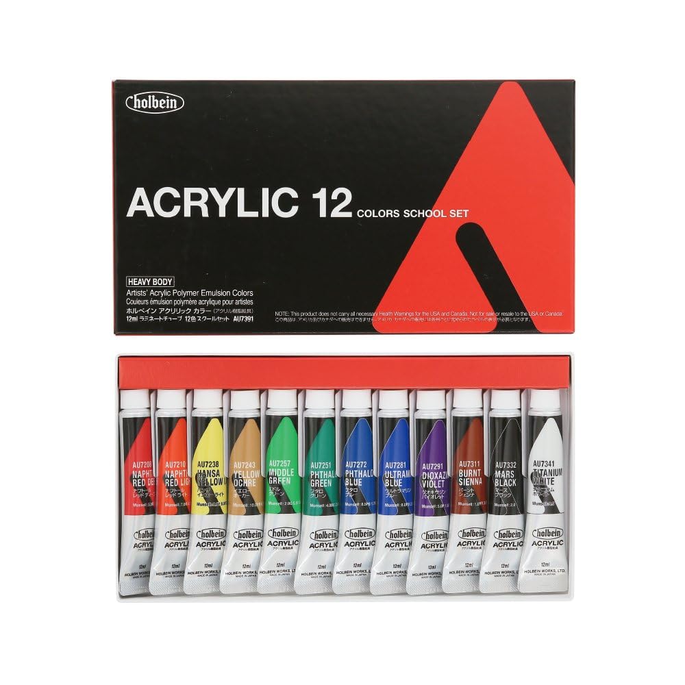 

Holbein Acrylic Color [Heavy Body] AU7391 12ml School 12 Color Set 17391