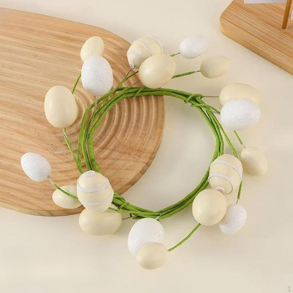 Easter Eggs Ring Wreath Artificial for Front Door Handcraft Spring Decor Home Indoor