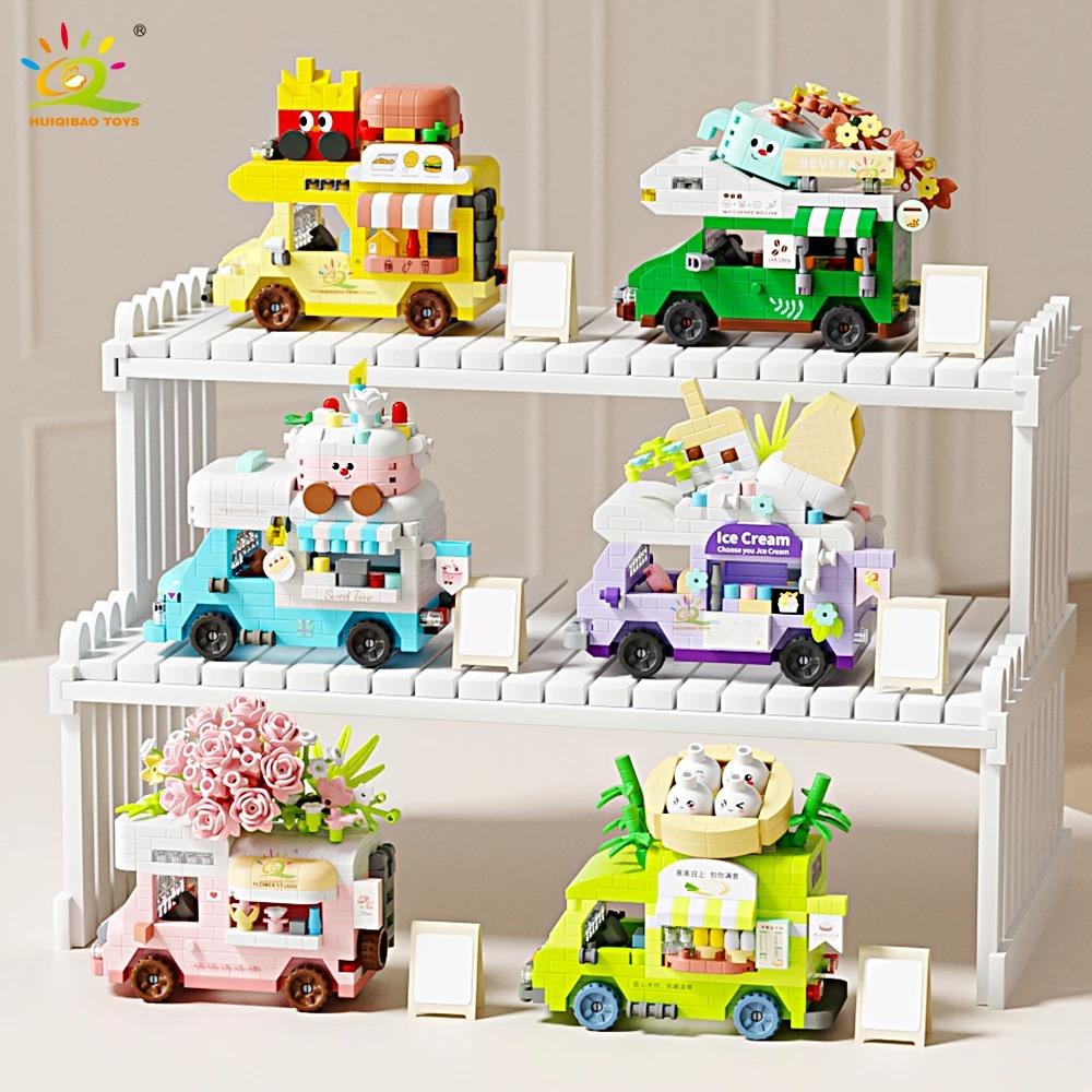 New Cute Pet Rocking Creative Interesting Food Travel Rv Car Building Blocks Toy Children'S Car Model Display Christmas Gift