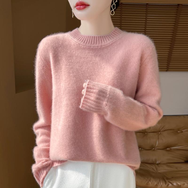 Women's Cashmere Sweater Qinghe Cashmere 30% Cashmere 70% Wool Autumn and Winter Pullover Warm and Fashionable