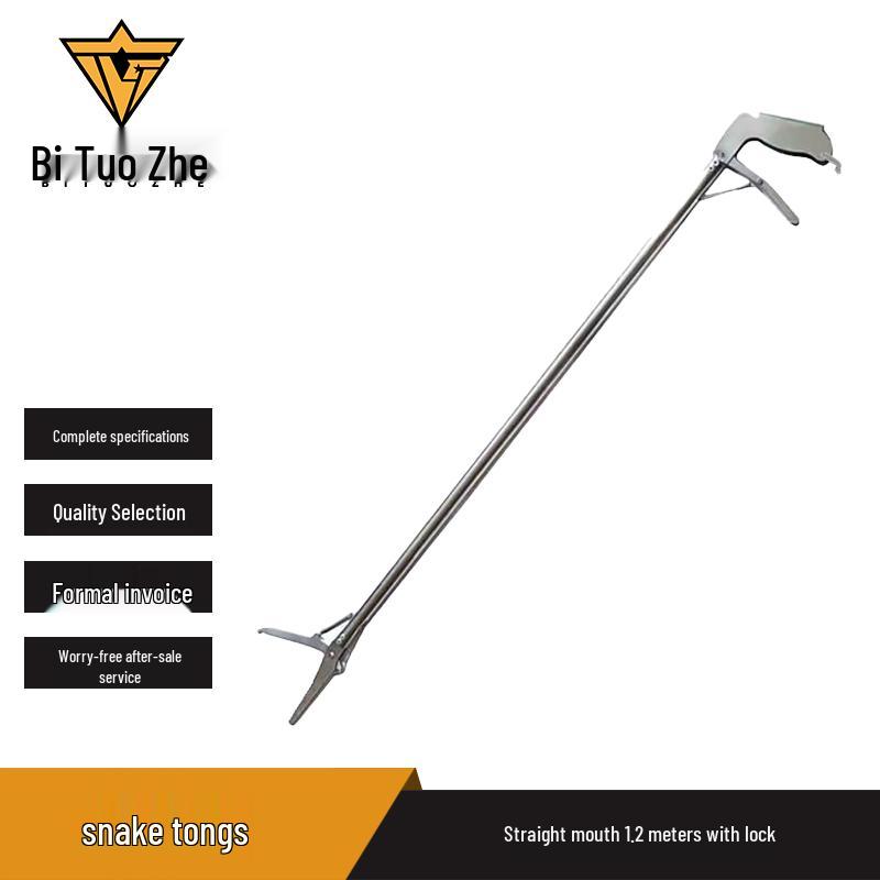 Extended Folding Stainless Steel Snake Tongs