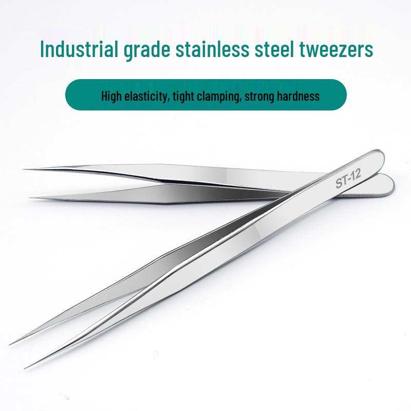DIY Stainless Steel Curved Tip Anti-static Tweezers for Bird's Nest Handling and Eyelash Extensions