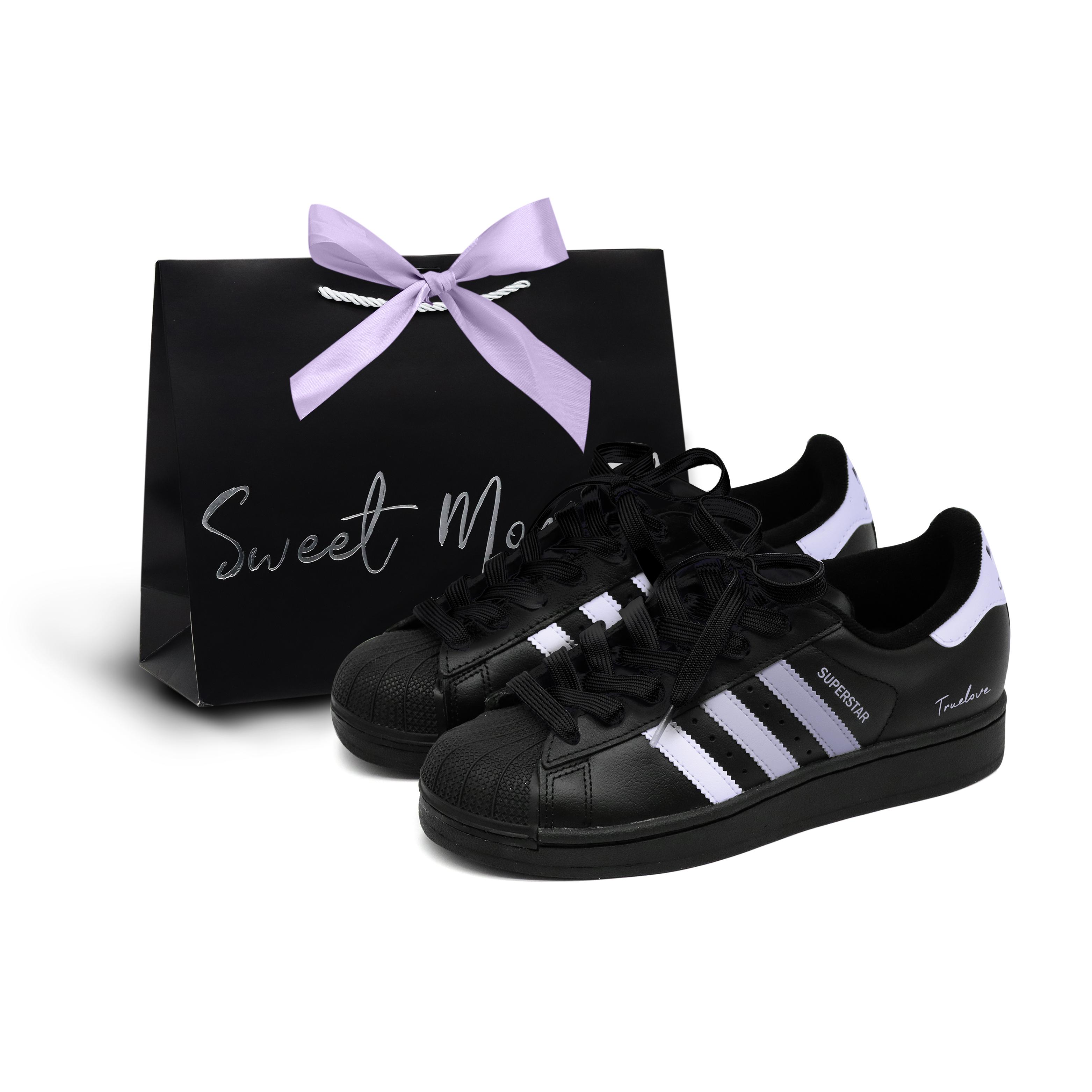 

Adidas Originals SUPERSTAR Low top Skateboard Shoes Unisex Black Purple JH9977(Team1279-S-BOX) 35⅔