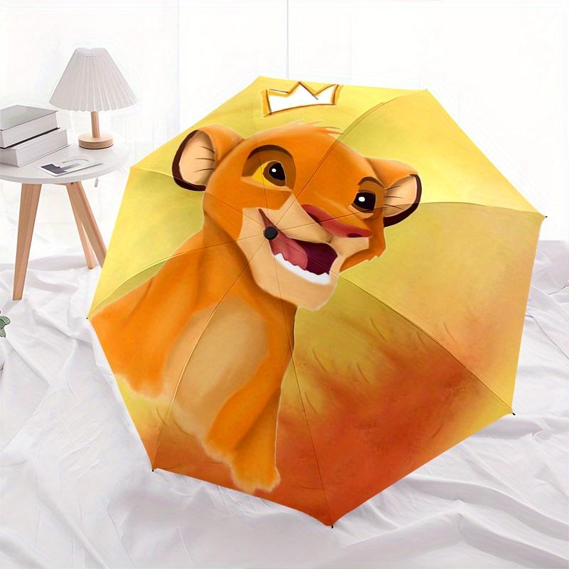 Lion King, Simba Themed Automatic opening and closing folding umbrella, 8 rib windproof, compact travel design, suitable for all occasion |