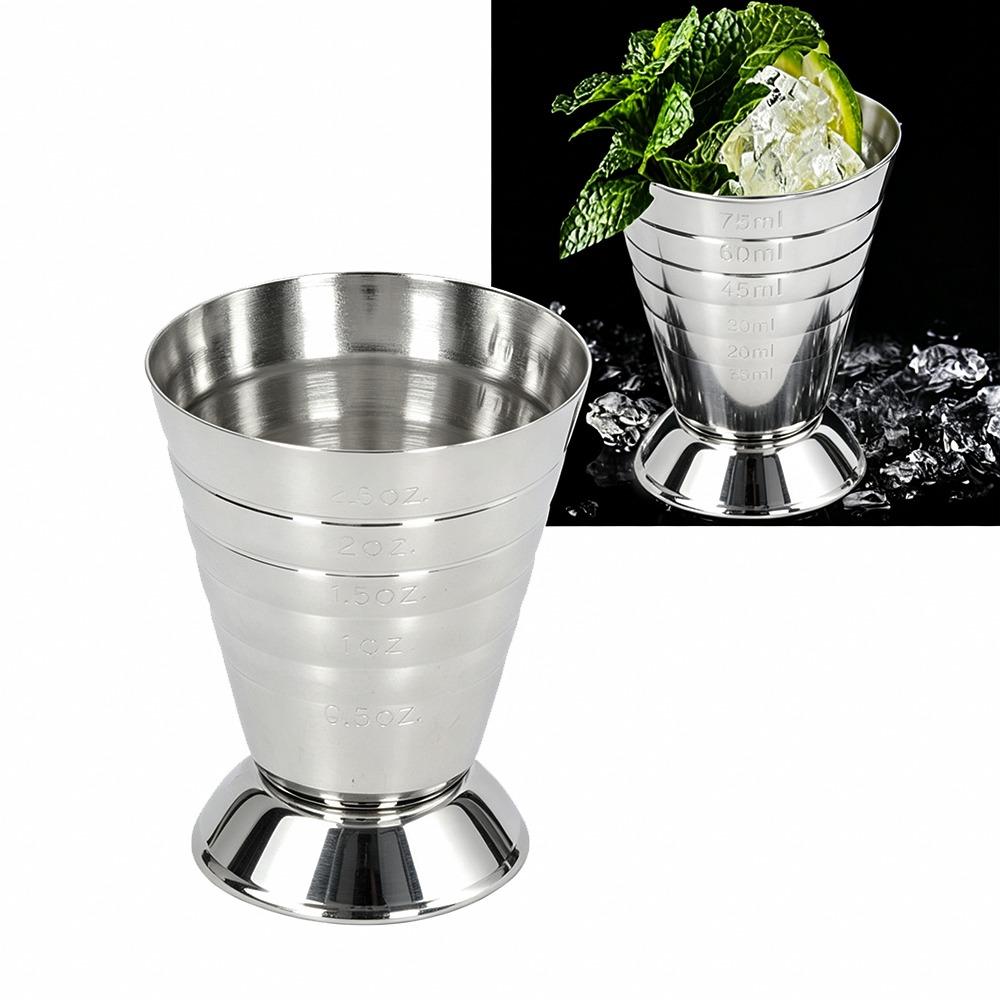 3 Scales Bar Measuring Cup 304 Stainless Steel Kitchen Measuring Cup Cocktail Jigger  Home серебряный