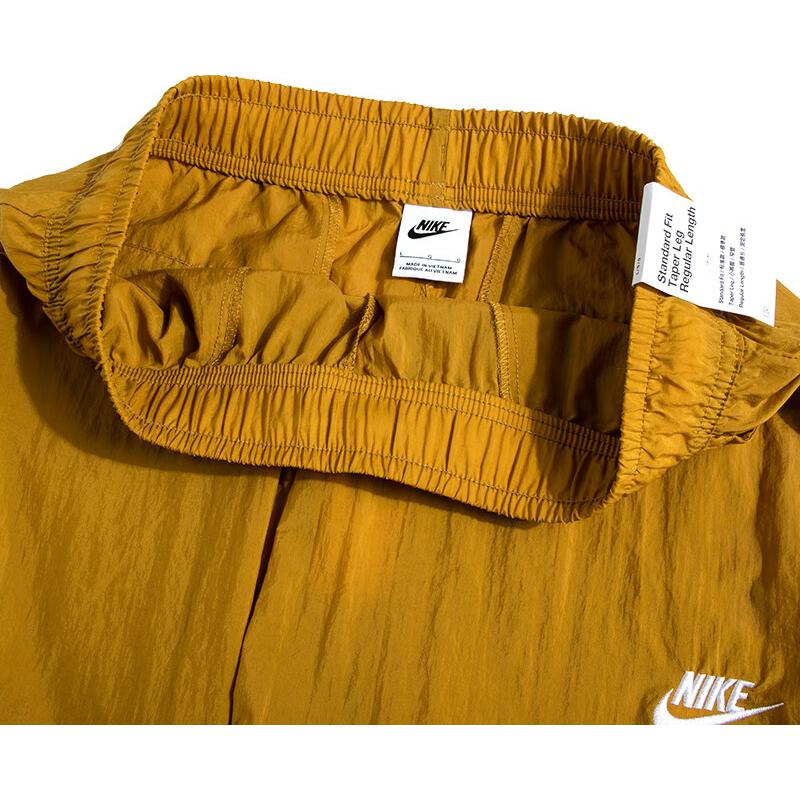 Nike Embroidered Logo Sport Casual Pants Men Bottoms Yellow FB7407-716