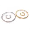 Riveted Stackable Gold-Plated Copper Bracelet Set with Micro-Inlays
