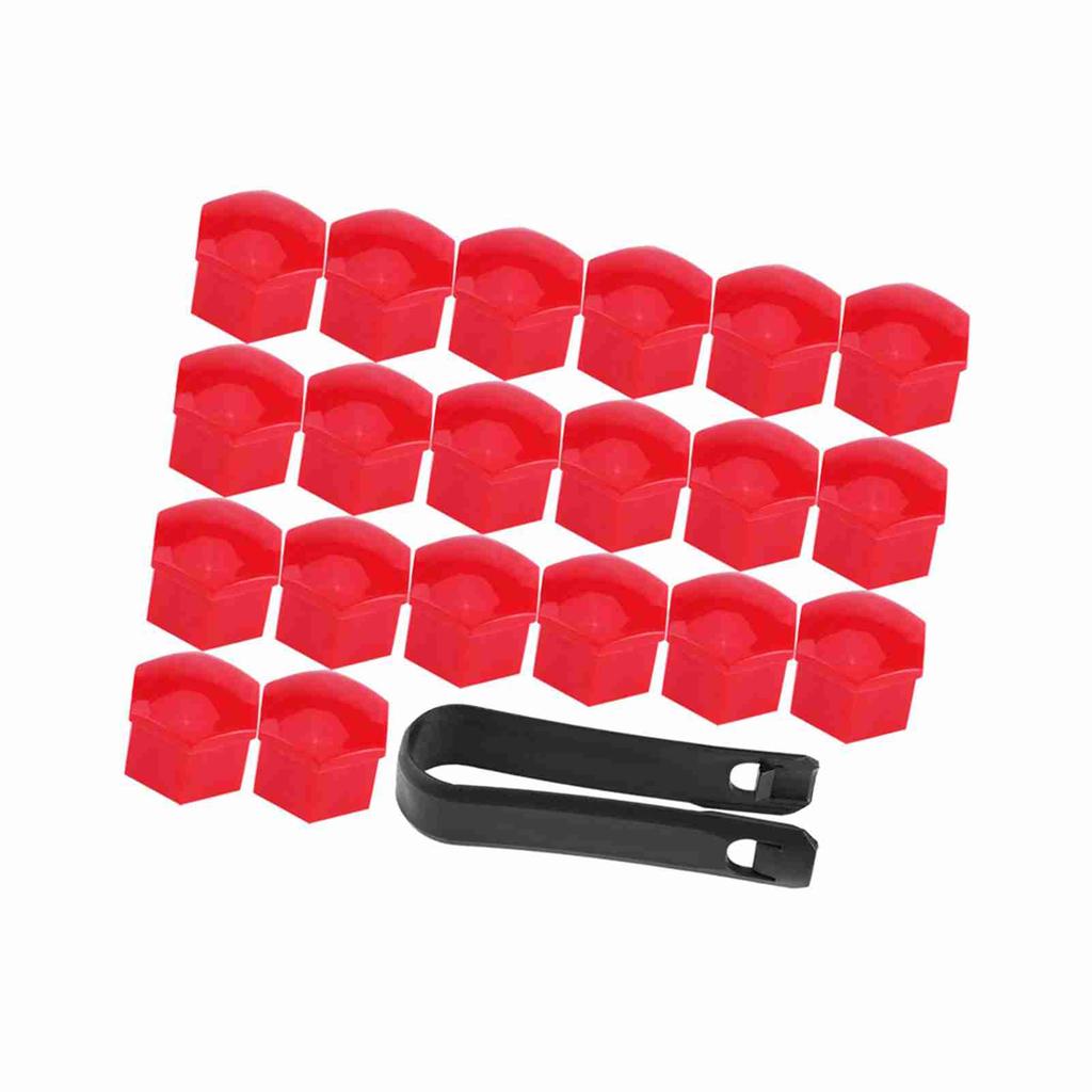 20Pcs Wheel Hub Covers Lug Nut Bolt Screw Cover Tyre Protection Cap Universal Red
