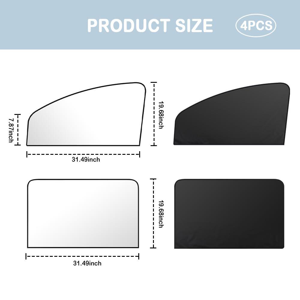 Universal Magnetic Car Sunshade: Rear Row Diamond Pattern for Child Sun Protection & Heat Insulation
